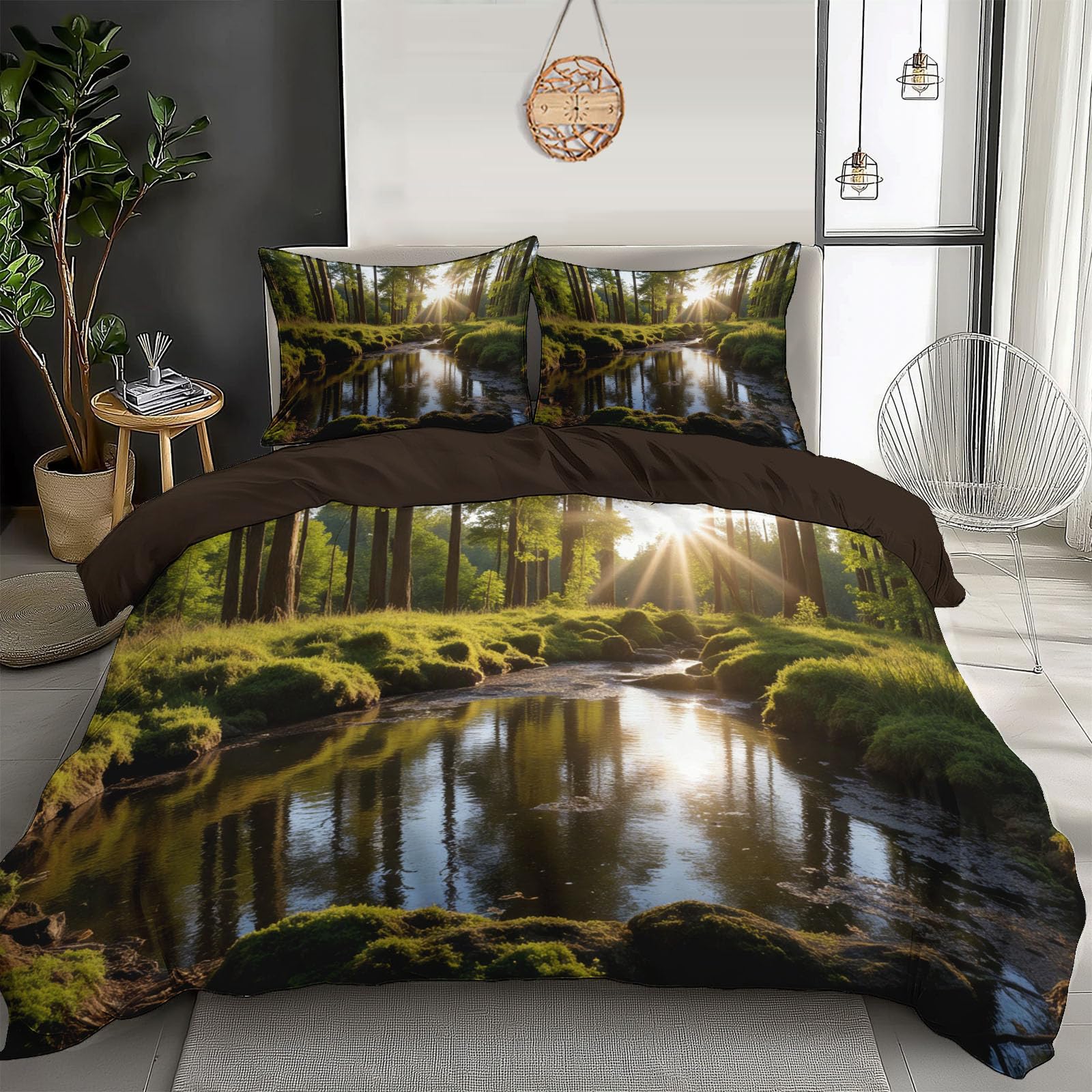 Housse de couette forêt ensoleillée contre le stress du quotidien