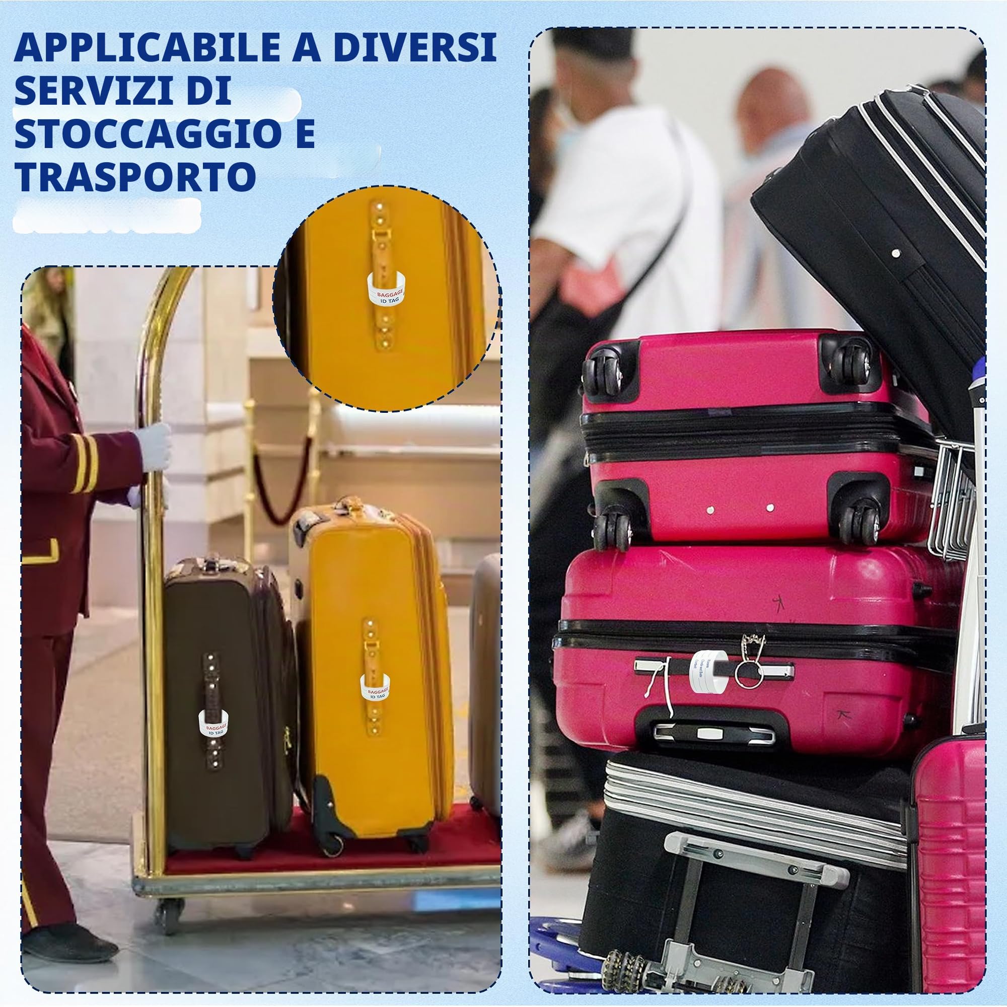 1000 Etichette per Bagagli (1-1000) Etichette per Richiesta Bagagli degli Hotel con Nastro Trasferibile Numerazione in Serie Etichette per Bagagli in Carta Etichette per Richiesta Bagagli Alberghi