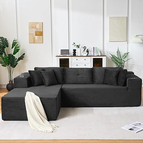 Sofá modular Cloud de 3 plazas en forma de L, cómodo y moderno con portavasos, soporte ergonómico y combinación gratuita para apartamento para sala