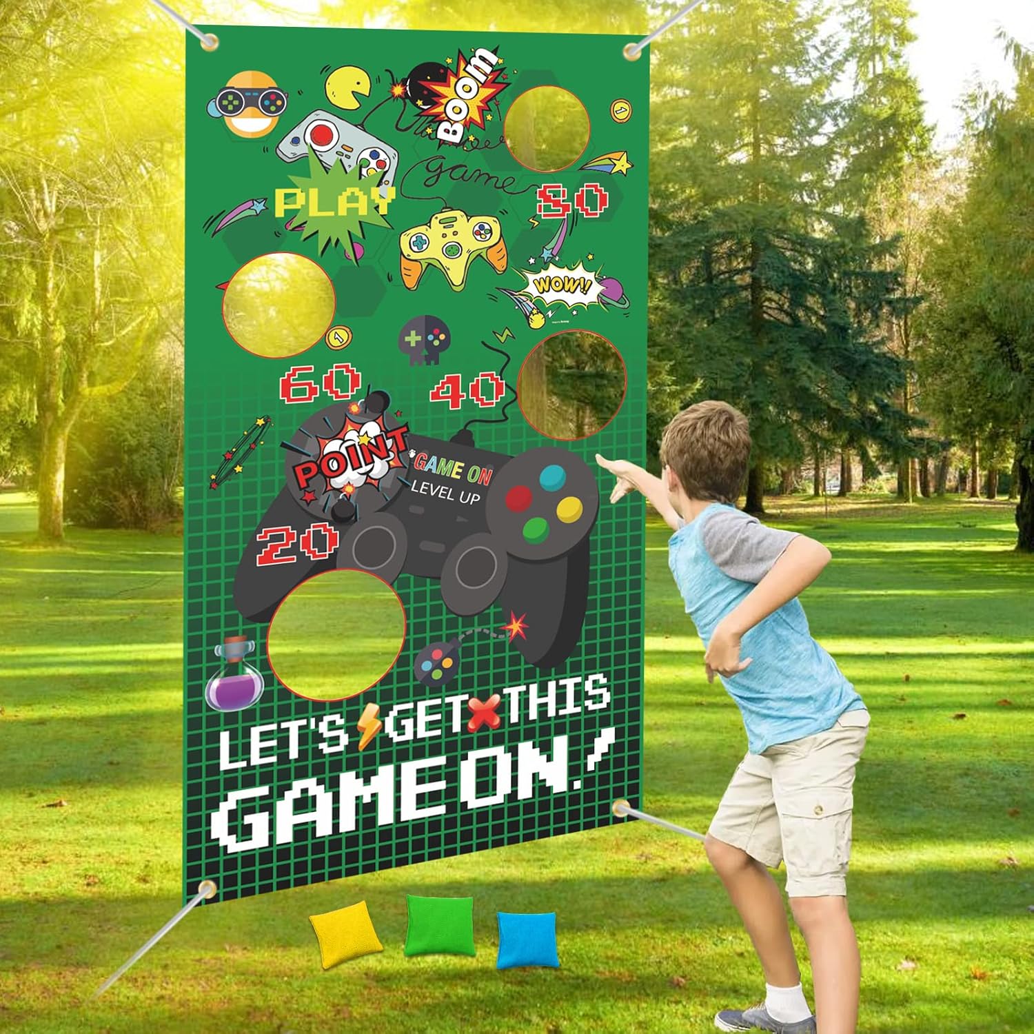 WEALLIN Toss Game with 3 Bean Bags, Kids Party Games Bean Bag Toss