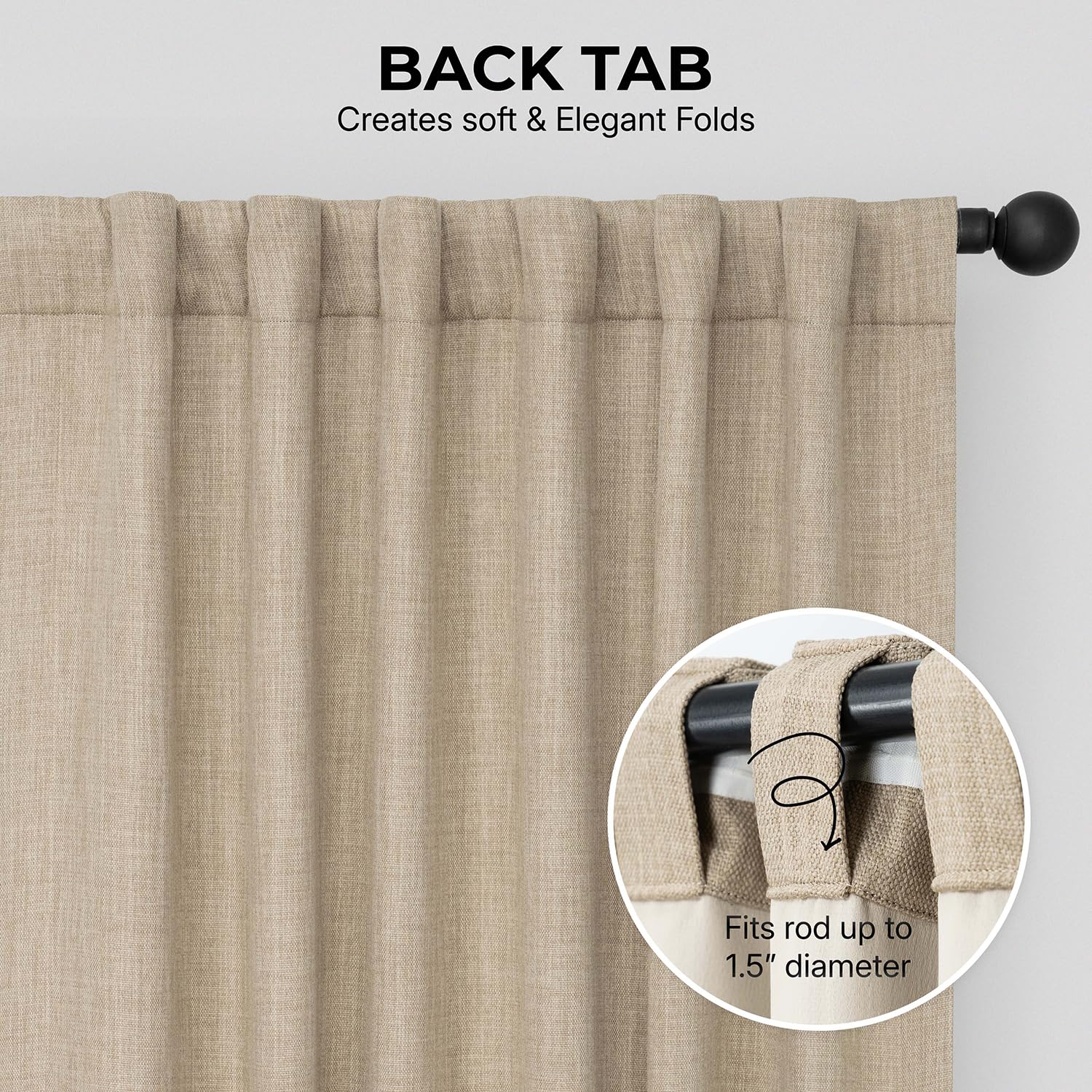 HPD Half Price Drapes Faux linnen getextureerde kamer verduisterende