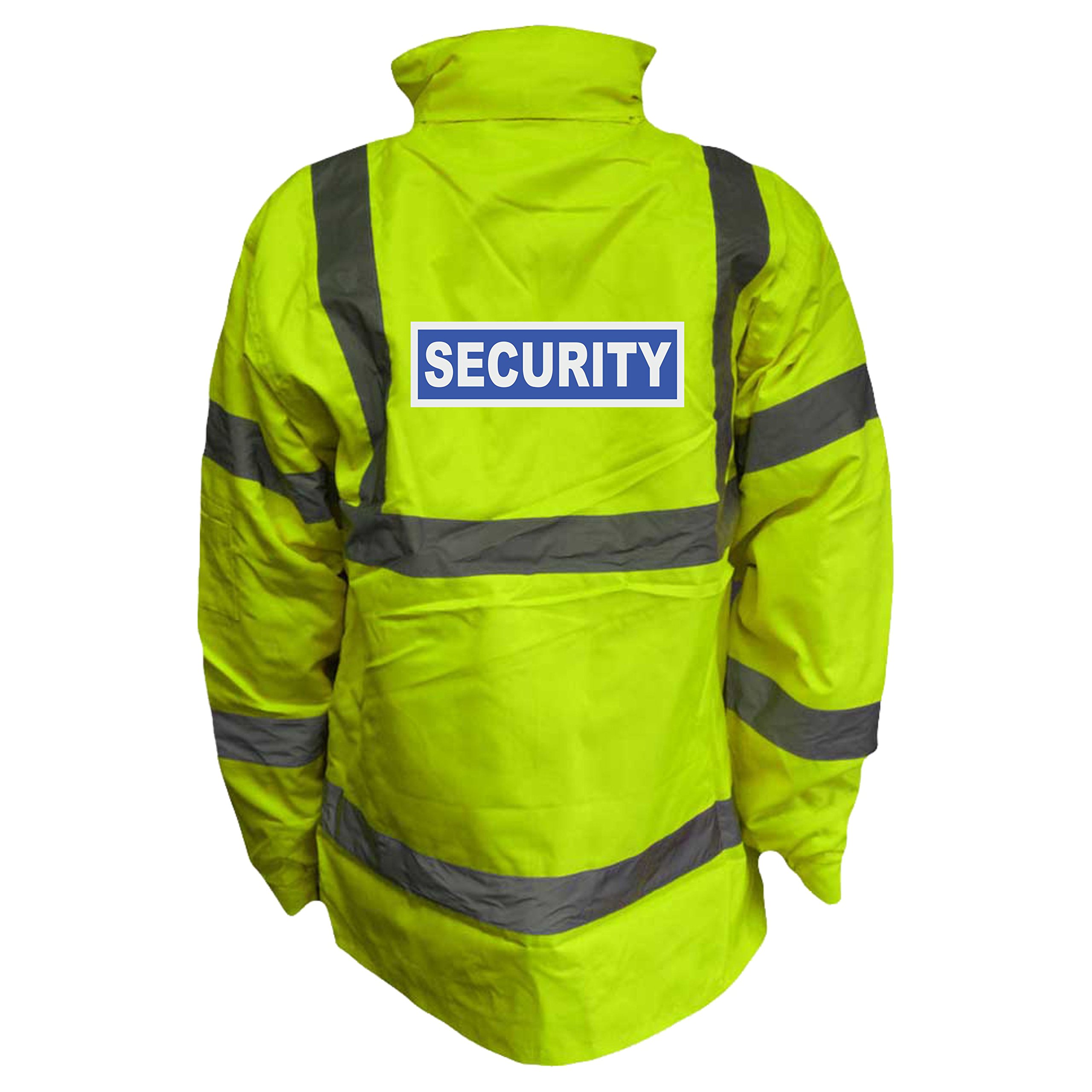 Security Badge Yellow Hi Vis Parka Jacket Reflective, Waterproof, Conforms to EN20471 Class 3, High Visibility, By Brook Hi Vis, XXXLarge