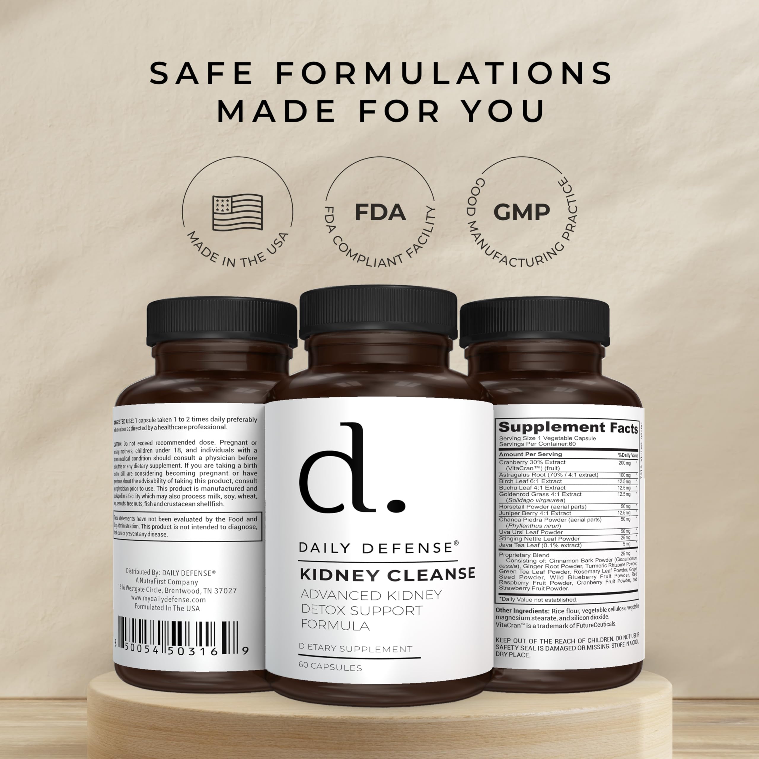 Kidney Defense Supplement - Kidney Cleanse & Detox Vitamins with Chanca Piedra, Astragalus Root, Cranberry Extract, Stinging Nettle Leaf, Horsetail Powder, Juniper Berry & More - 60 Caps — Amazon image 6