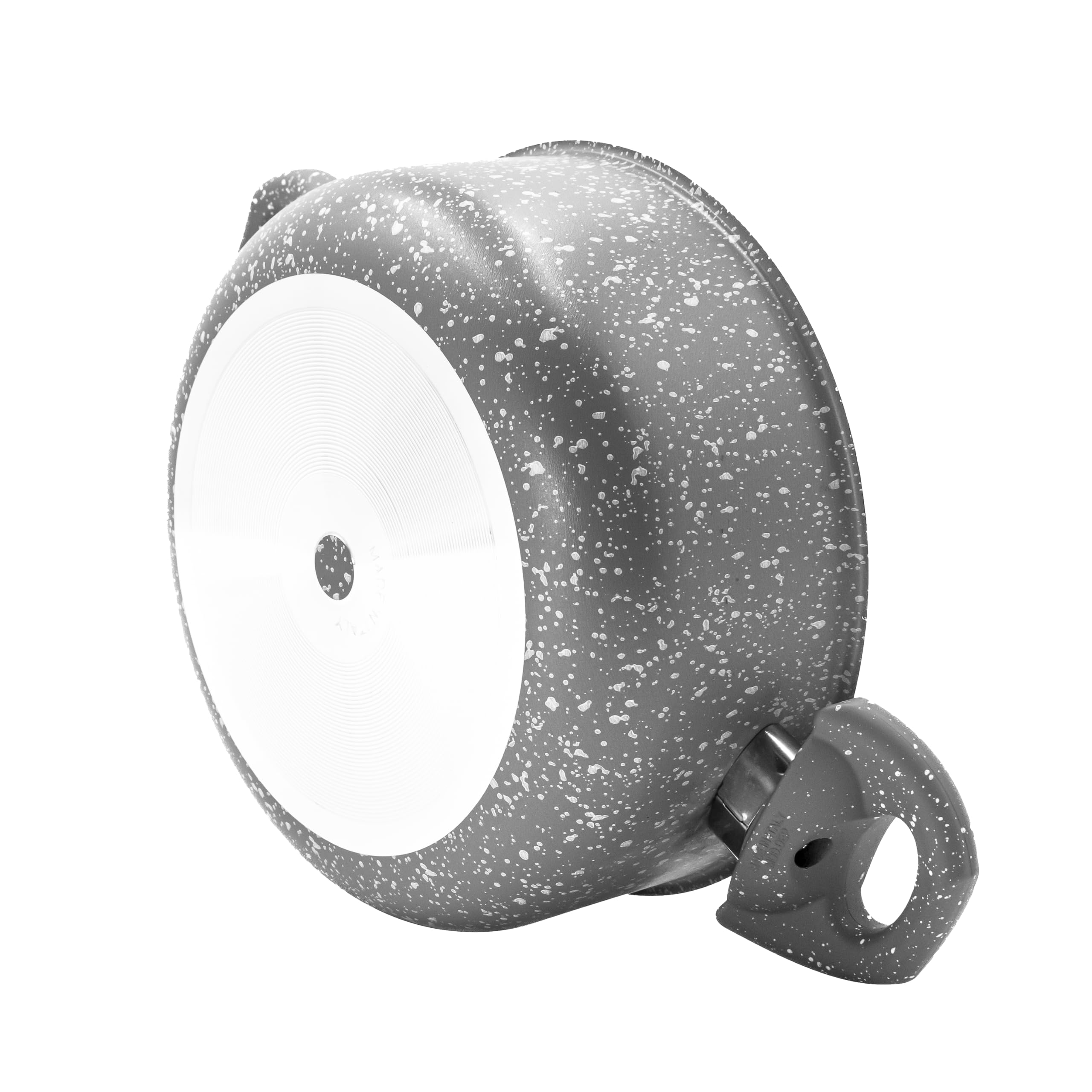 Zanetti - Pietra Rara, Casseruola Antiaderente in Alluminio Effetto Pietra, Maniglie Soft Touch, Diametro 24 cm, Made in Italy