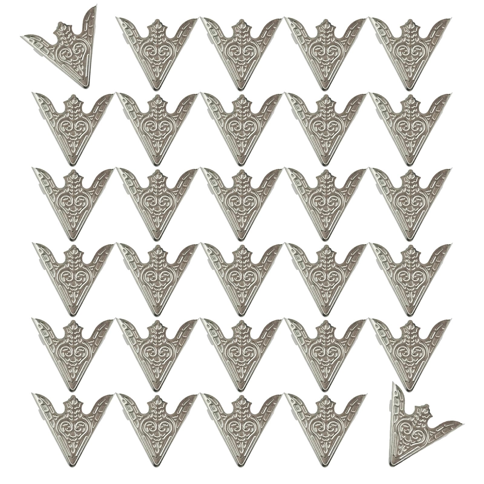 Tsophreniq 100Pcs Retro a Shape Collar Corner Iron Metal Decorative Shirt Collar Cover for Clothing Decoration Sewing Craft Project Retro Iron Gusset