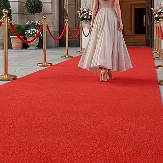 Extra Thick Red Carpet Runner for Party, 3ft x 15ft Non-Slip Red Carpet Runner Rug Waterproof Aisle Runway Carpet for Wedding Ceremony, Prom Proposal, Banquets Decor