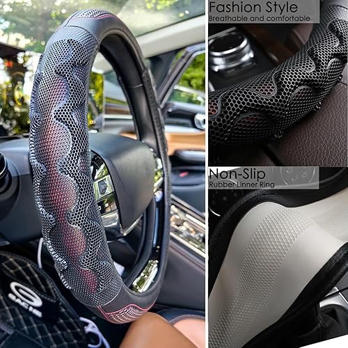 Miniatura 5 de XHRING Funda para volante para Ford F150 F250 Raptor F250 Super Duty F350 Expedition Accesorios F150 XL XLT Lariat King Ranch Platinum Limited