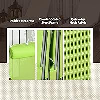 Vista 6 de Outsunny Sillas tumbonas plegables de 2 piezas, sillas de bronceado para piscina con respaldo reclinable, asiento de malla transpirable, Verde