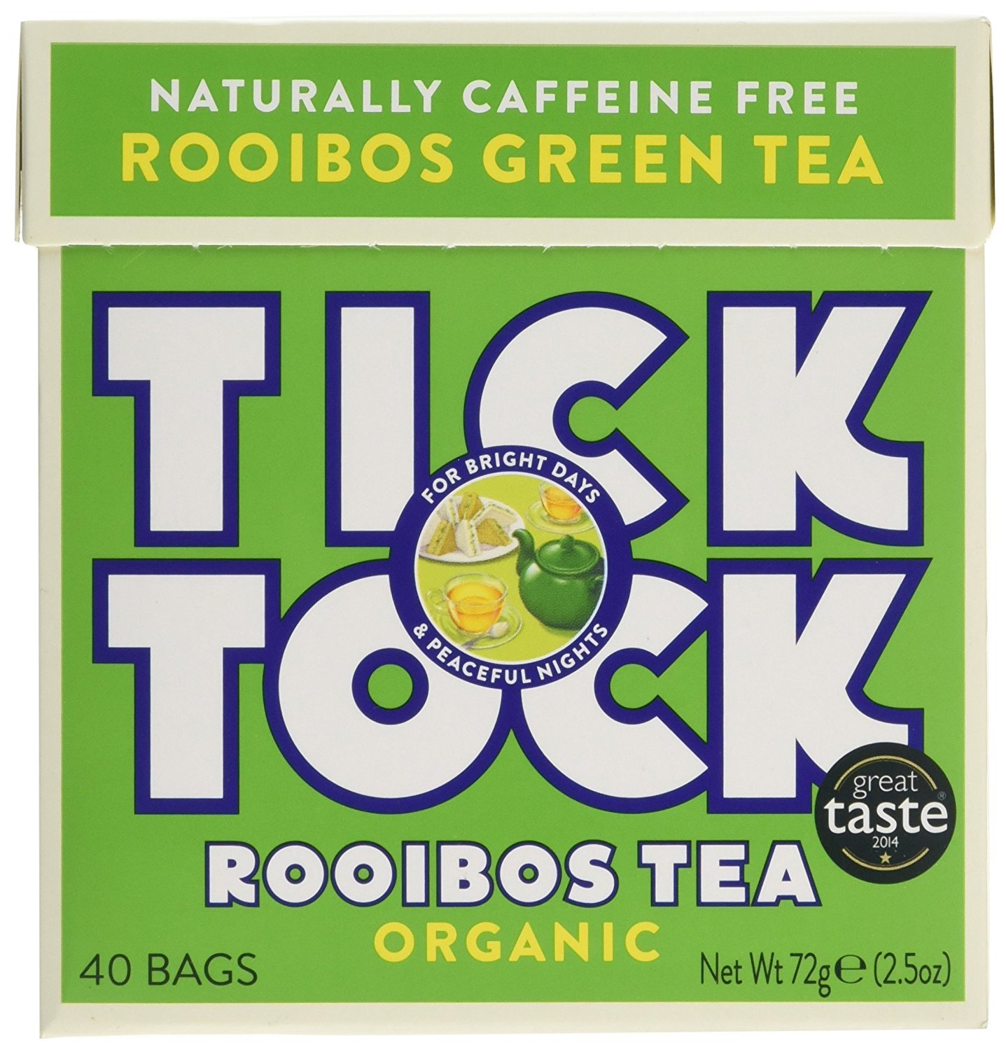 Tick Tock Organic Rooibos Green Tea (Pack Of 4, Total 160 Sachets)