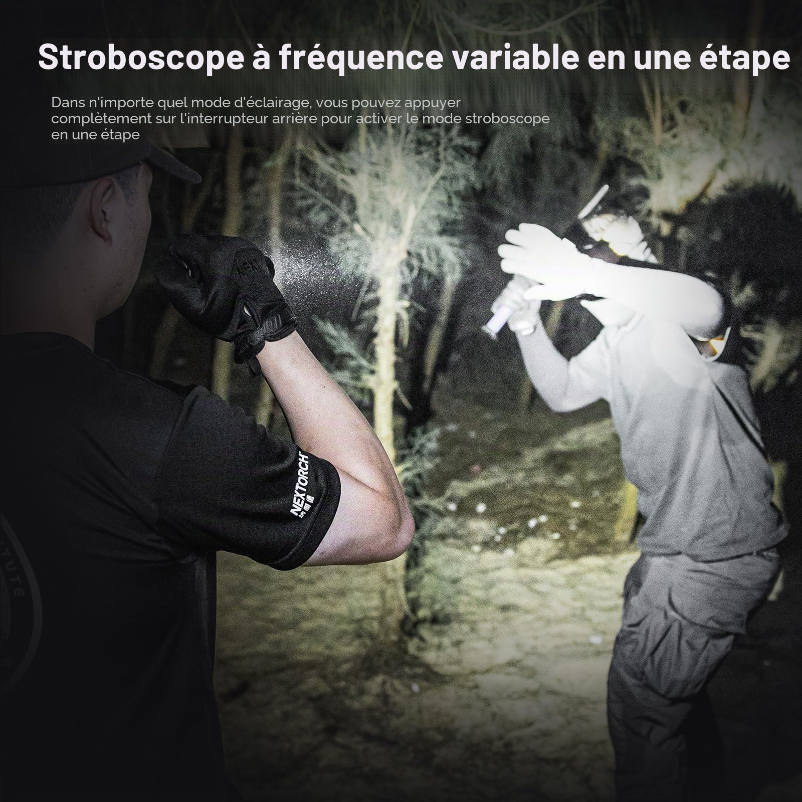 Nextorch P91 Lampe torche LED rechargeable puissante haute luminosité 5000 lumens avec 4 modes et stroboscopique, étanche IPX7 pour camping, randonnée, voyage, urgence en plein air, utilisation