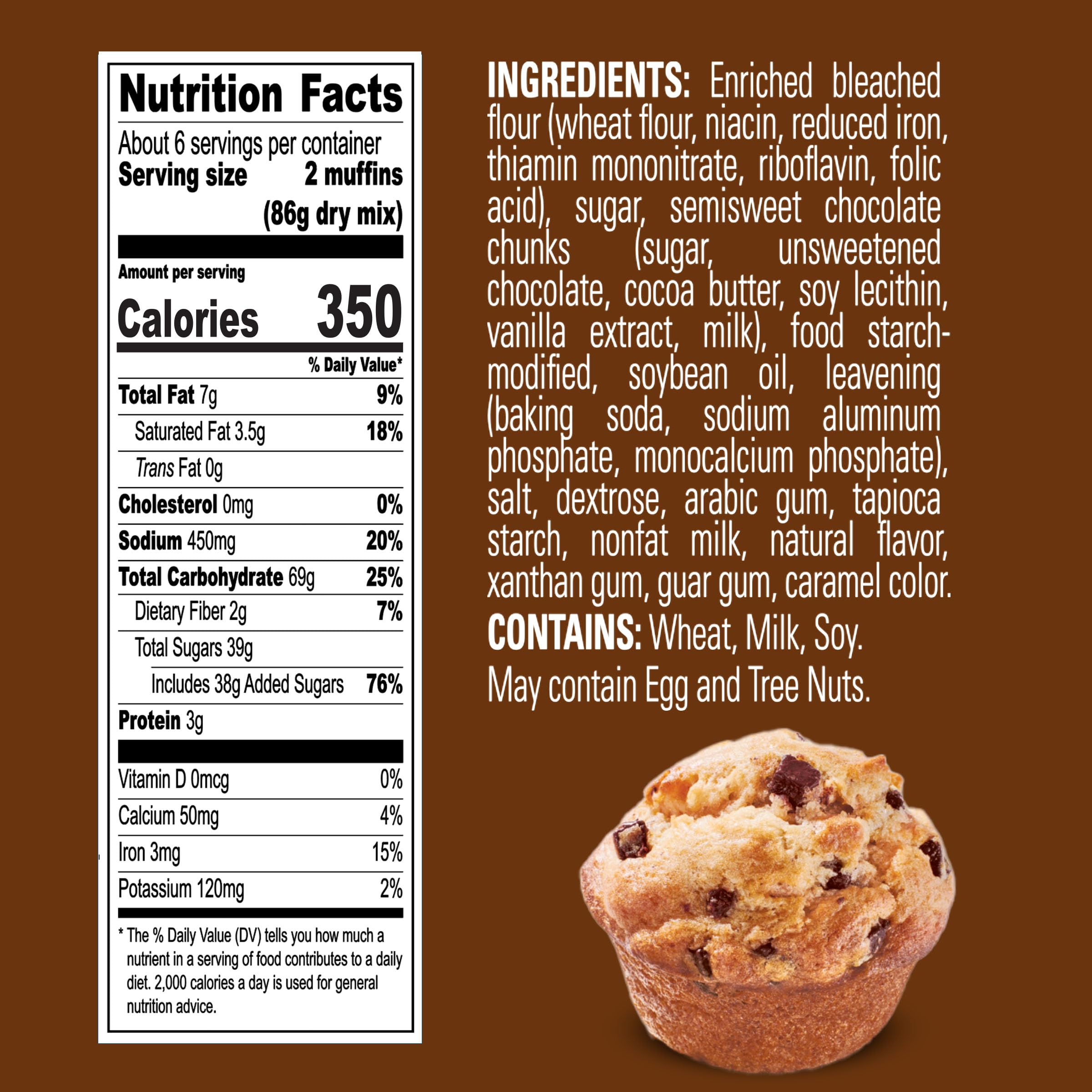 Krusteaz Chocolate Chunk Supreme Muffin Mix, 18.25-Ounce Boxes (Pack of 12)