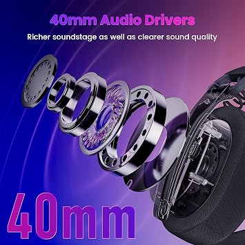 Redragon H888 Wireless Gaming Headset with 7.1 Surround Sound, Tri-Mode Gaming Headphones, 168G Lightweight Design - Detachable Mic - 40MM Driver Soft Memory Foam Padding Gamer Headset for PC, Black