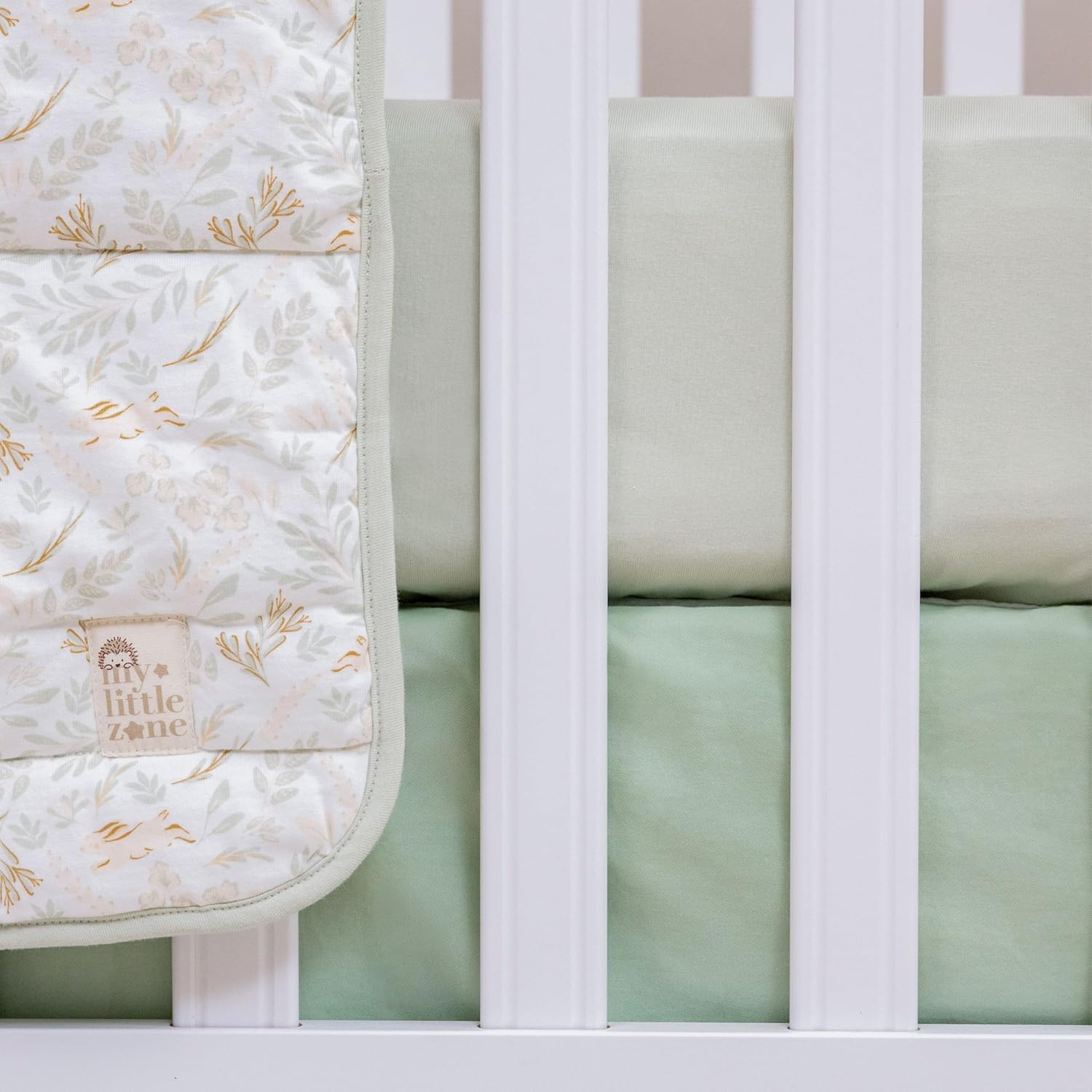 Fitted Crib Sheets for Boys and Girls, 2 Pieces 52"x28" 100% Cotton Crib Mattress Sheet, Absorbent Baby and Toddler Bed Sheets, Mattress Cover OEKO-TEX Cribs Sheet Set, Green Woodland Neutral Gift Set