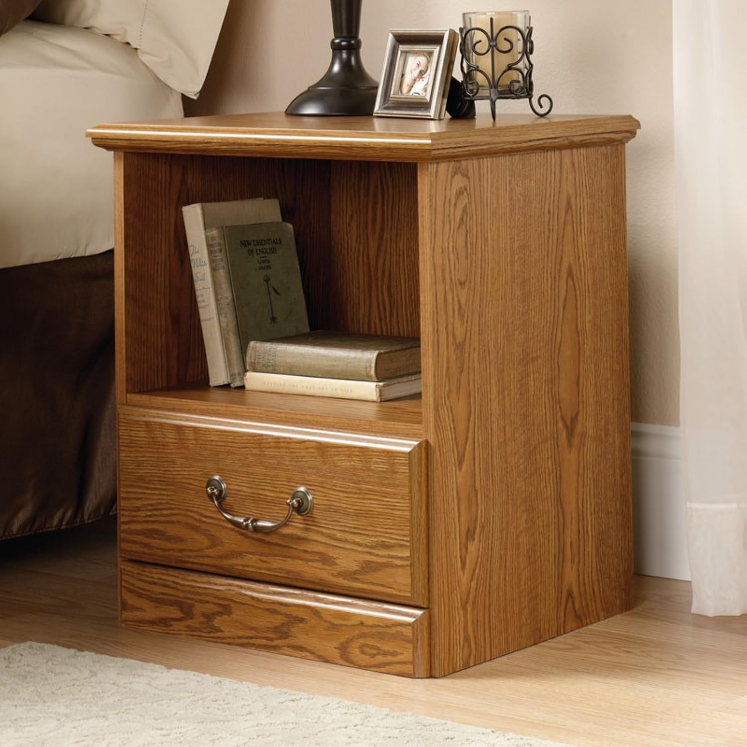 Charming 1 Drawer Nightstand, Metal Runners and Safety