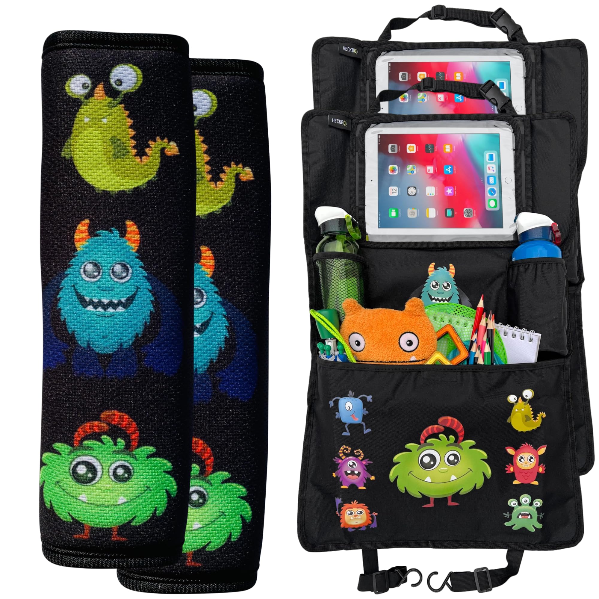 HECKBO 2x Monster Gurtschoner + 2x Monster Organizer