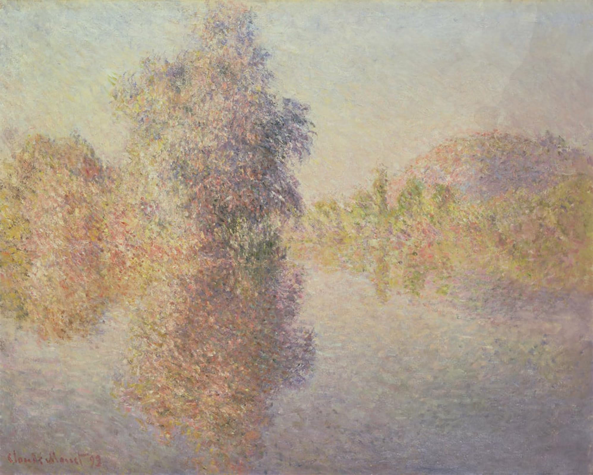 SERENDIPITP Vintage Wall Art Canvas Nordic Poster Canvas Print Picture Morning on the Seine At Giverny by Claude Monet Wall Art Poster for Home Decor 60x90cm