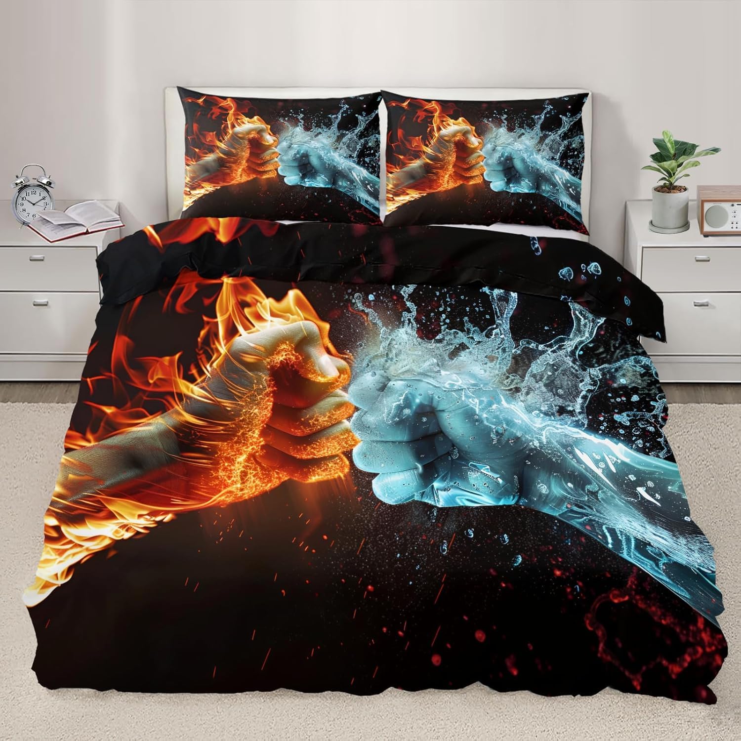 NDXRWDZR Single Bedding Set Fist Duvet Cover for Kids Soft Hypoallergenic Microfiber Duvet Cover with Zipper Closure, 1 Duvet Cover 135x200 cm + 2 Pillowcases 50x75 cm