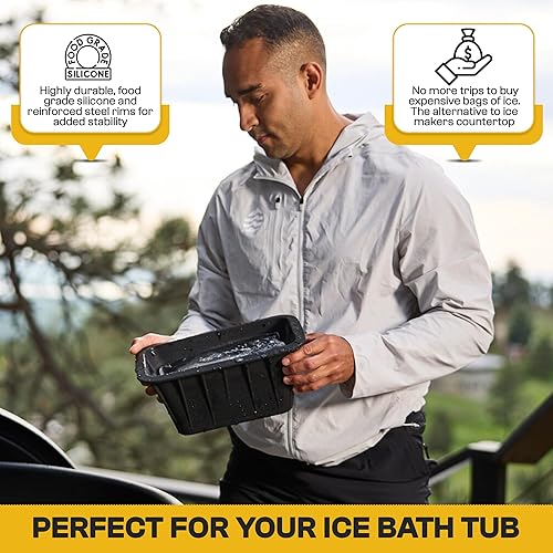 Miniatura 5 de Polar Plunge - Molde de bloque de hielo extra grande para baño de hielo, inmersión fría o enfriadores, máquina de bloques de hielo de silicona de