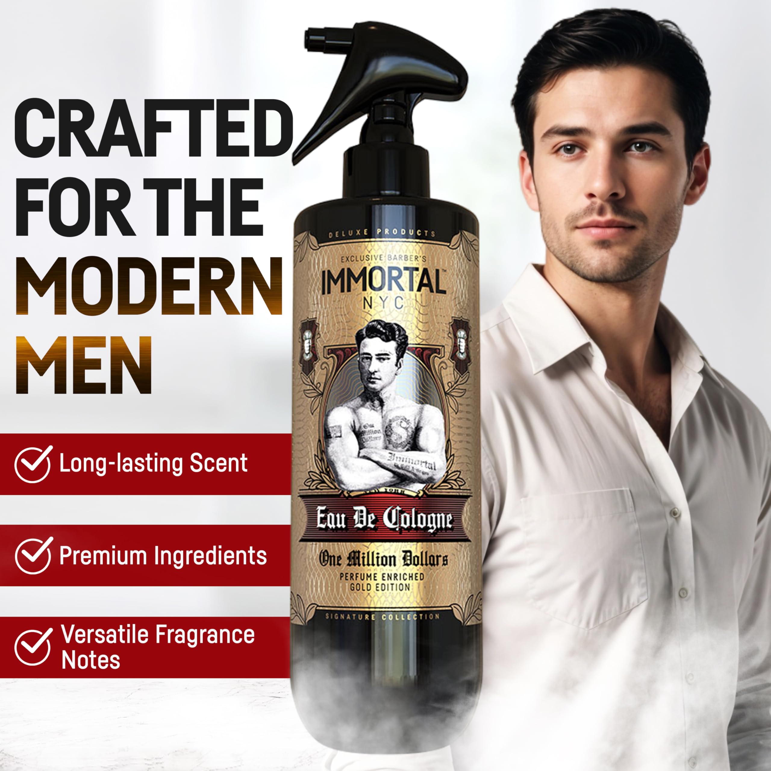 Colonia Dopo Barba Spray Eau De Cologne One Million Dollars 500ml Immortal