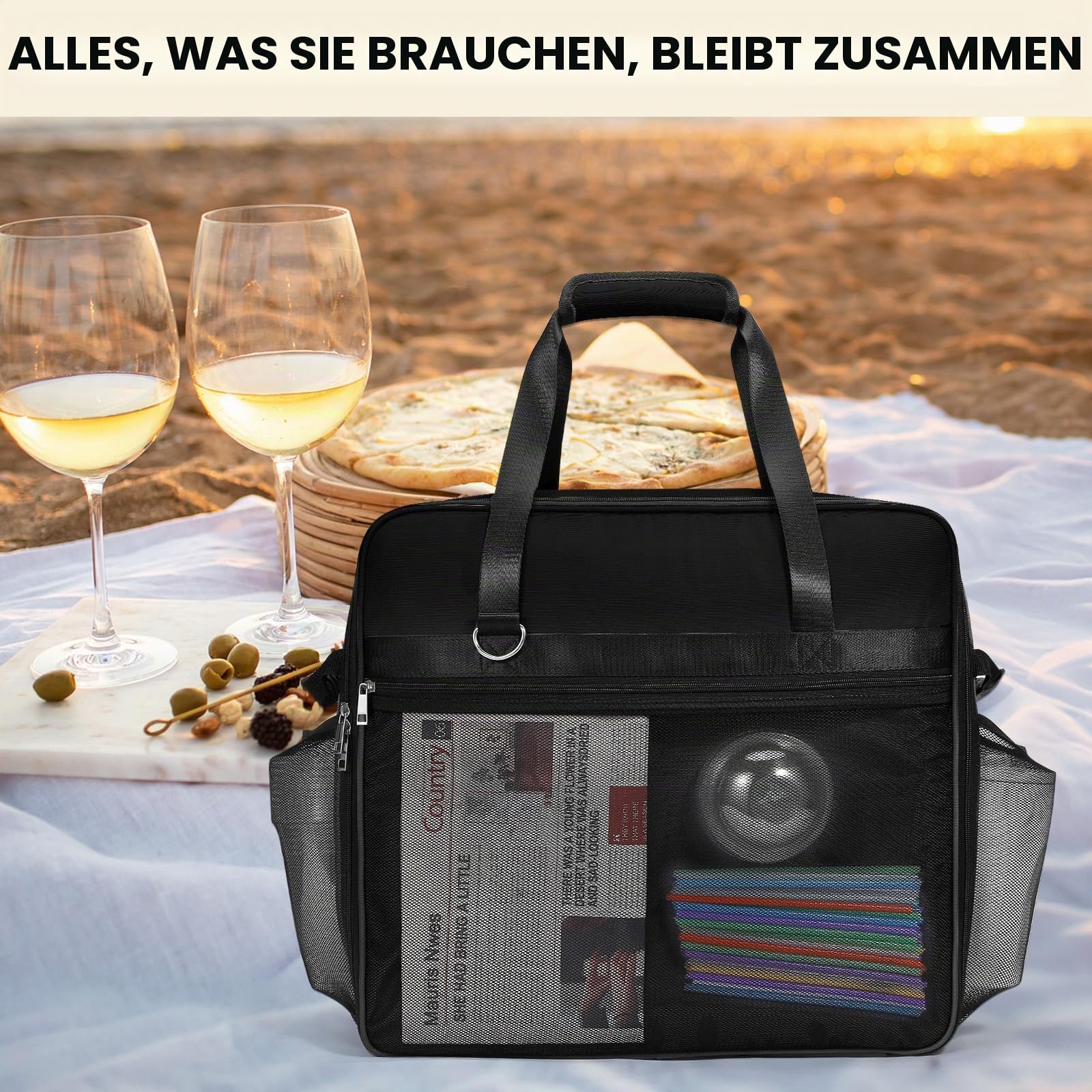 Tragbare Tragetasche für Ninja Slushi Maschine FS300/FS301 - Staubdichte Abdeckung Slushie Maschine Zubehör, Reisetasche (Seitenöffnung, Schwarz)