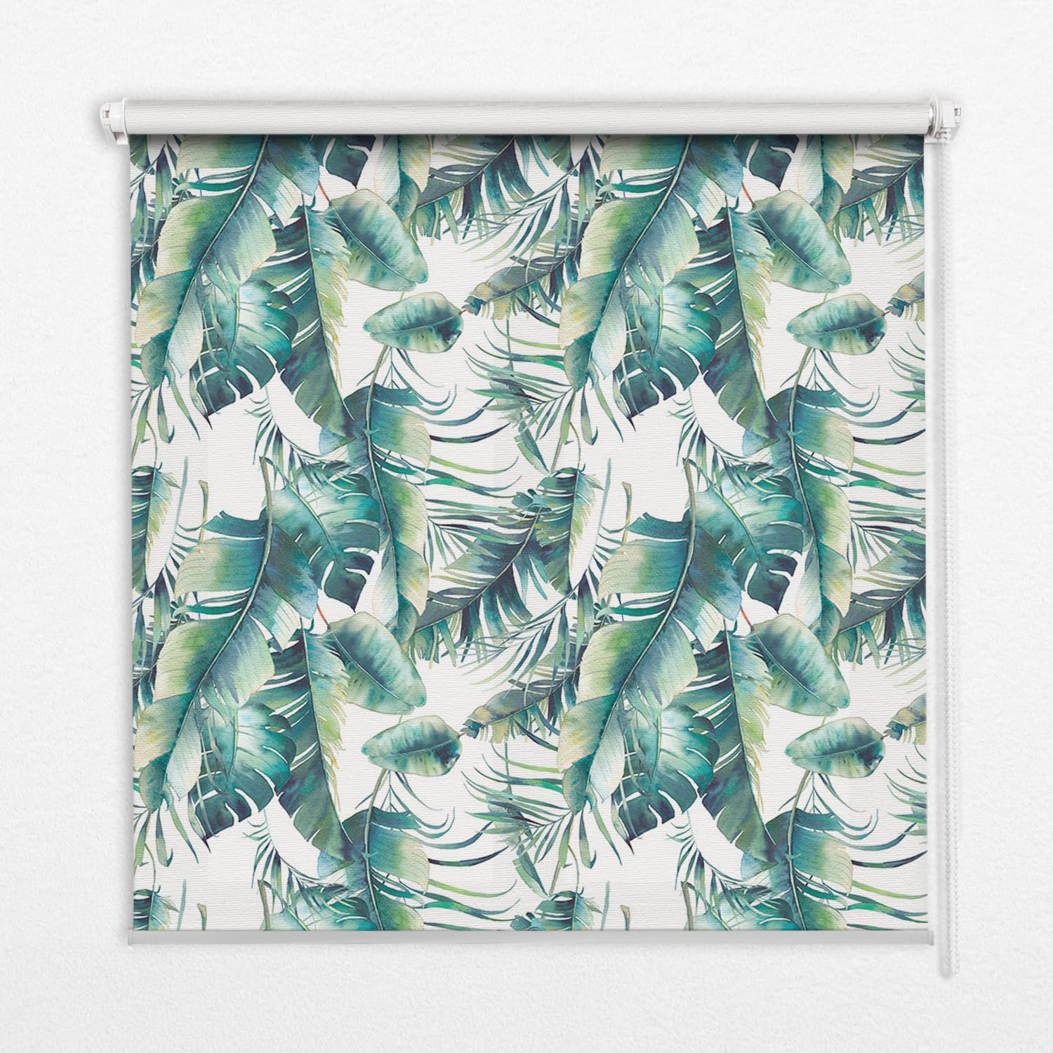 Store banne enrouleur perméable 140x180cm sans perçage imprimé feuilles pour fenêtre