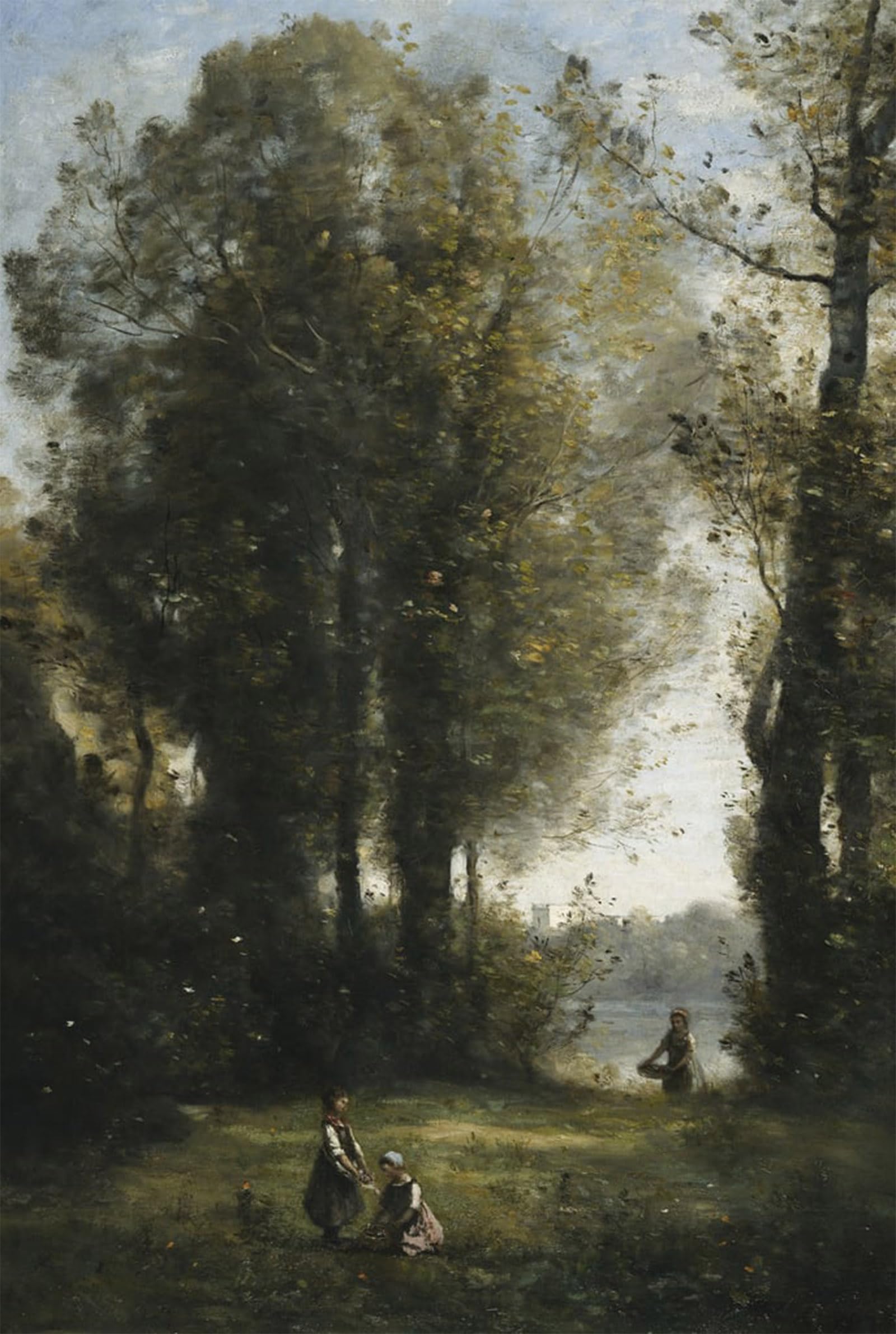 SERENDIPITP Vintage Picture Print on Canvas Wall Art Poster Picking Daisies The Picking of Daisies by Jean Baptiste Camille Corot Artwork Print Poster for Wall Decor 60x90cm