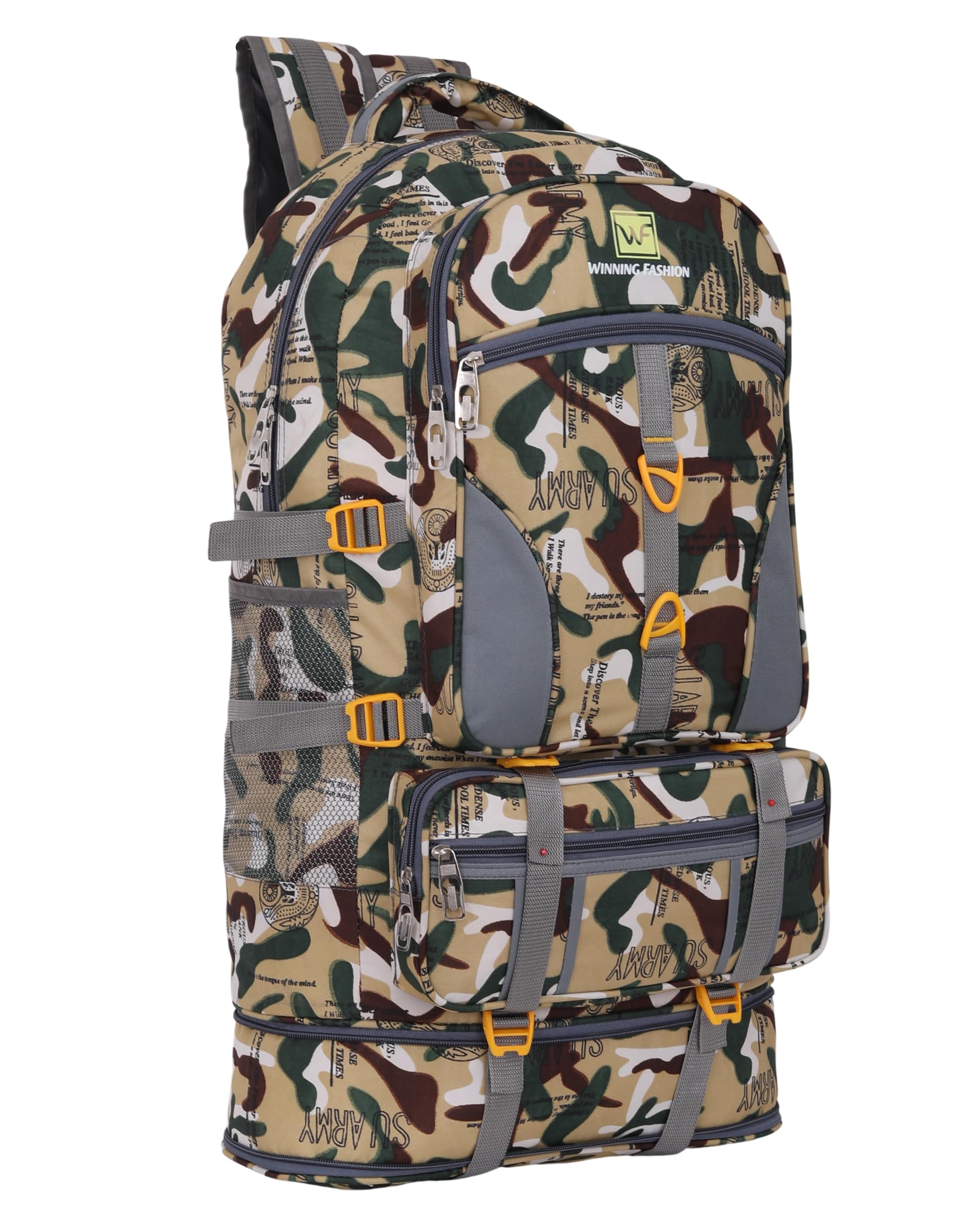 Military Tactical Backpack, Camouflage Print, Large Capacity Travel Rucksack with Multiple Compartments-image-24