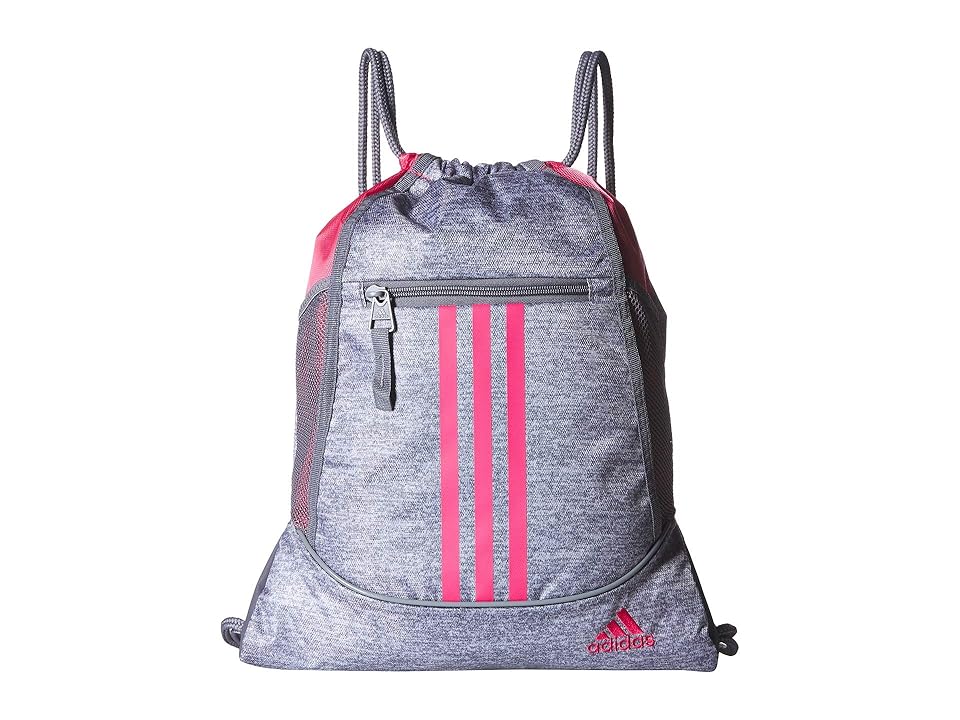

adidas Alliance II Sackpack (Grey Jersey/Grey/Real Pink) Backpack Bags