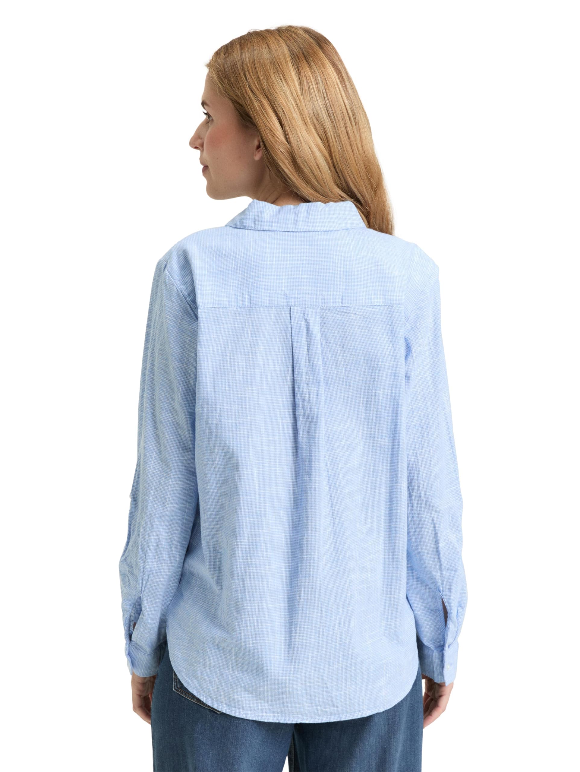Tom Tailor Damen Bluse mit Brusttaschen aus Baumwolle