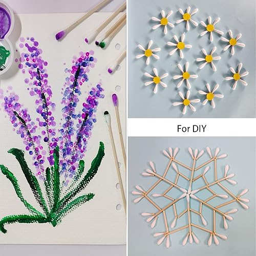 Miniatura 6 de Hisopos de algodón de 6 pulgadas de largo, 200 unidades, hisopos de algodón con palos de madera, hisopos largos para limpieza de armas, limpieza de