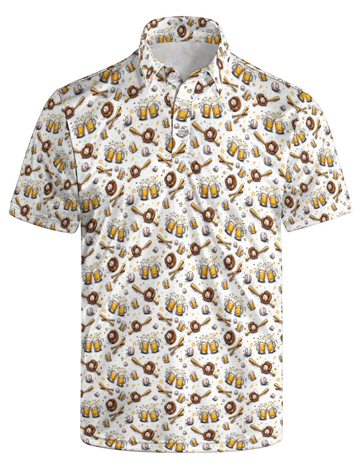 Mens Funny Golf Polo Shirts Short Sleeve Quick Dry Polo Shirts