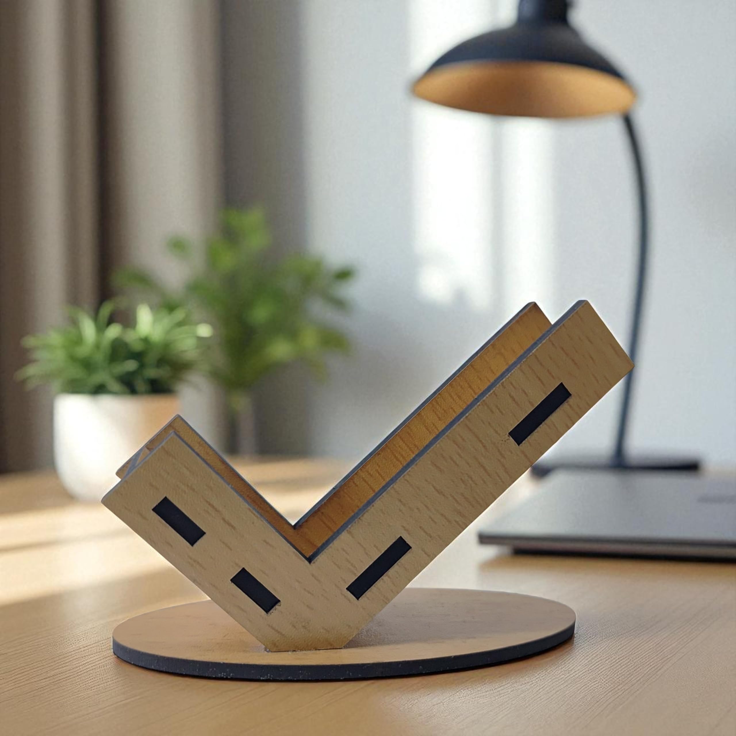 LASER ART Premium Wooden Business Card Holder Stand for Office Desk, Reception, and Home Use | Elegant Visiting Cards Holder Organizer, Name Card Display Stand ( 7.5 x 10 cm )