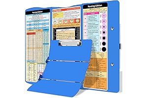 Nursing Clipboard Foldable, Aluminum Nursing Clipboard with Nursing and Medical Reference Cheat Sheets