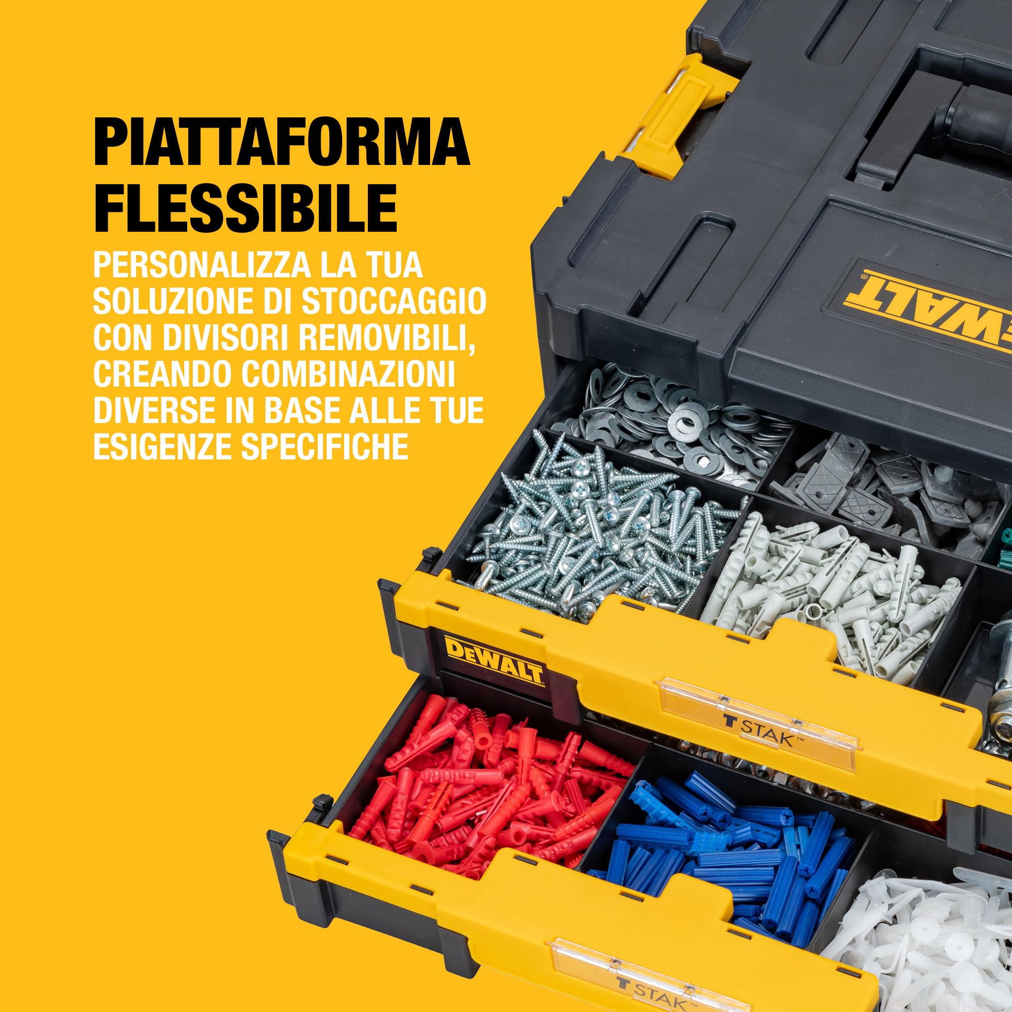 DEWALT IT TSTAK™ IV Doppio cassetto con separatori regolabili, DWST1-70706