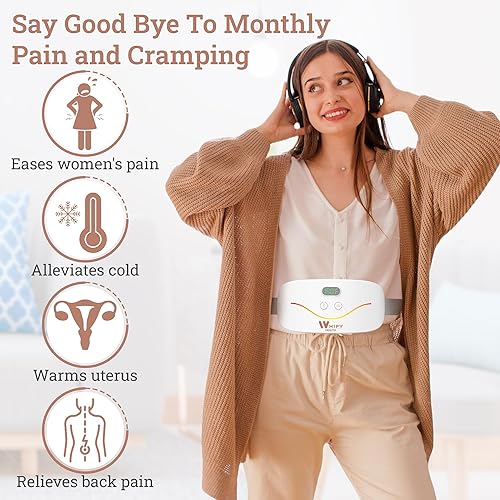Miniatura 8 de WHIPY Almohadilla térmica portátil inalámbrica para mujer, calentamiento rápido, alivio de espalda y calambres, 3 niveles de calor y 3 modos de