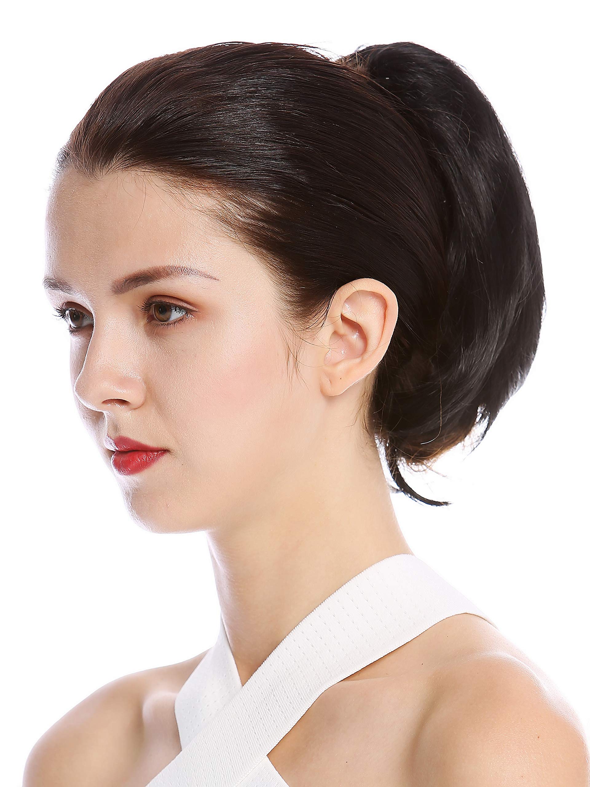 WIG ME UP - N869-V-1 Ponytail Hairpiece Extensions Bun very short straight but voluminous black, black (1), Länge: ca. 20 cm - Image 3