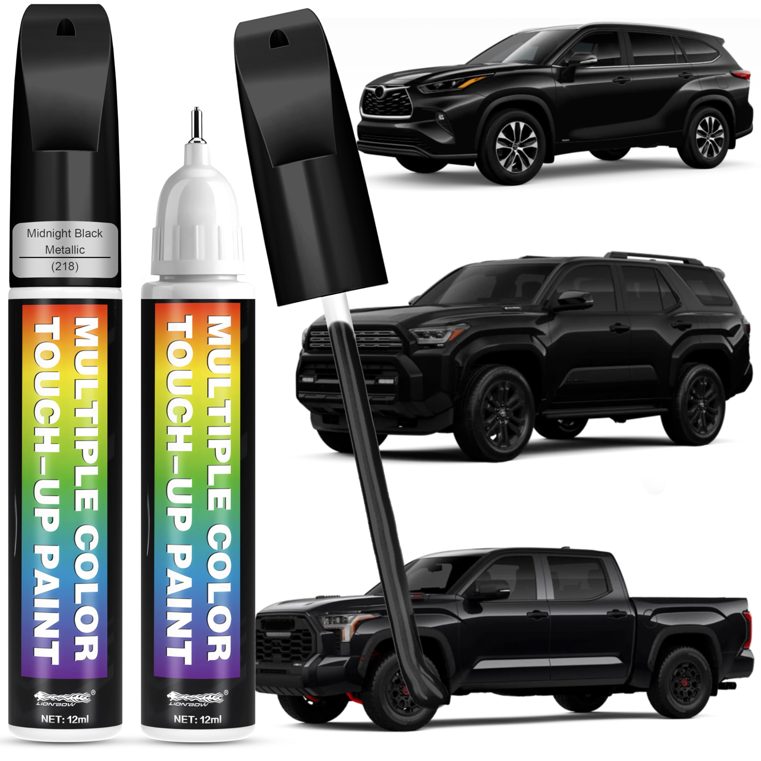 [2-PACK] for Toyota Touch Up Paint(Attitude/Midnight Black Metallic(218))-OEM-Equivalent, Fast-Drying Formula, Eco-Friendly Scratch Repair Kit for