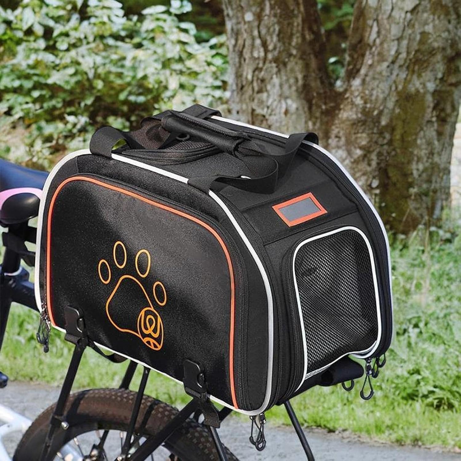 小型犬用の猫ベビーカー犬バックパックキャリア、車輪付きの通気性