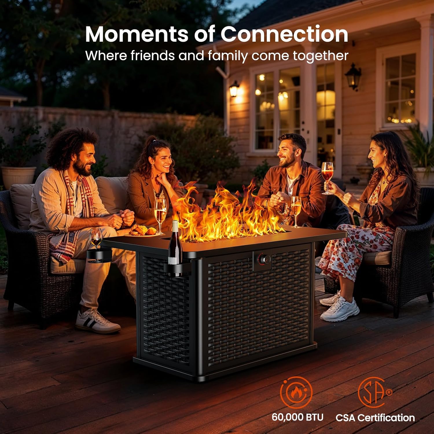 Experience Warmth and Style: AMADA 43" Propane Fire Pit Table Review