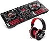 DJ Controller with Headphones - Numark Mixtrack Platinum FX DJ Controller with 4 Deck Control, DJ Mixer and Numark HF175 DJ Headphones with closed back over ear design