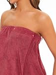 ROSYLINE Womens Shower Wrap Robe Bath Body Towel Wrap Spa Soft bathrobe with Adjustable Snap Closure