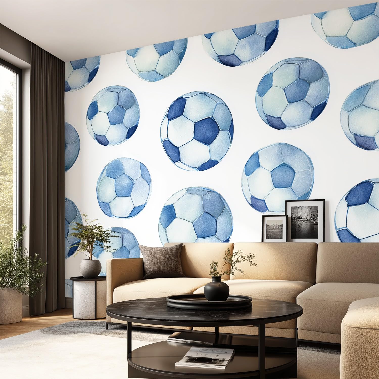 Tapeta 3D świeża, sportowa, kreskówkowa, 315 x 215 cm, mural ścienny, piłka nożna, minimalistyczna tapeta mural do sypialni, przedszkola, malowniczego ogrodu, wisząca ściana
