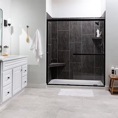 Miniatura 4 de Palisade Azulejos de vinilo entrelazados impermeables para pared, cocina o baño, 25.6 x 14.8 pulgadas, color pizarra cenicienta (paquete de 8)