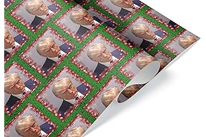 Green Snowflake Donald Trump Mug Shot Wrapping Paper