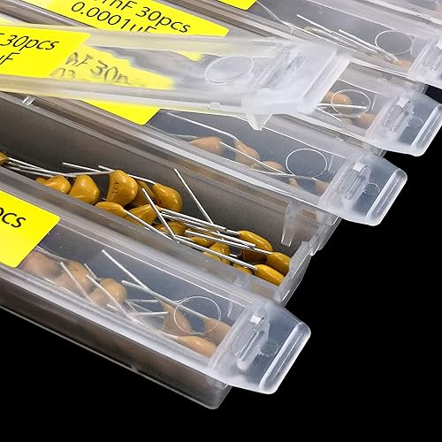 Miniatura 9 de EEEEE Kit surtido de condensadores de cerámica monolítica multicapa de 300 unidades, 10 pf-10uF con tapa de caja individual pf nf uf (300 piezas)