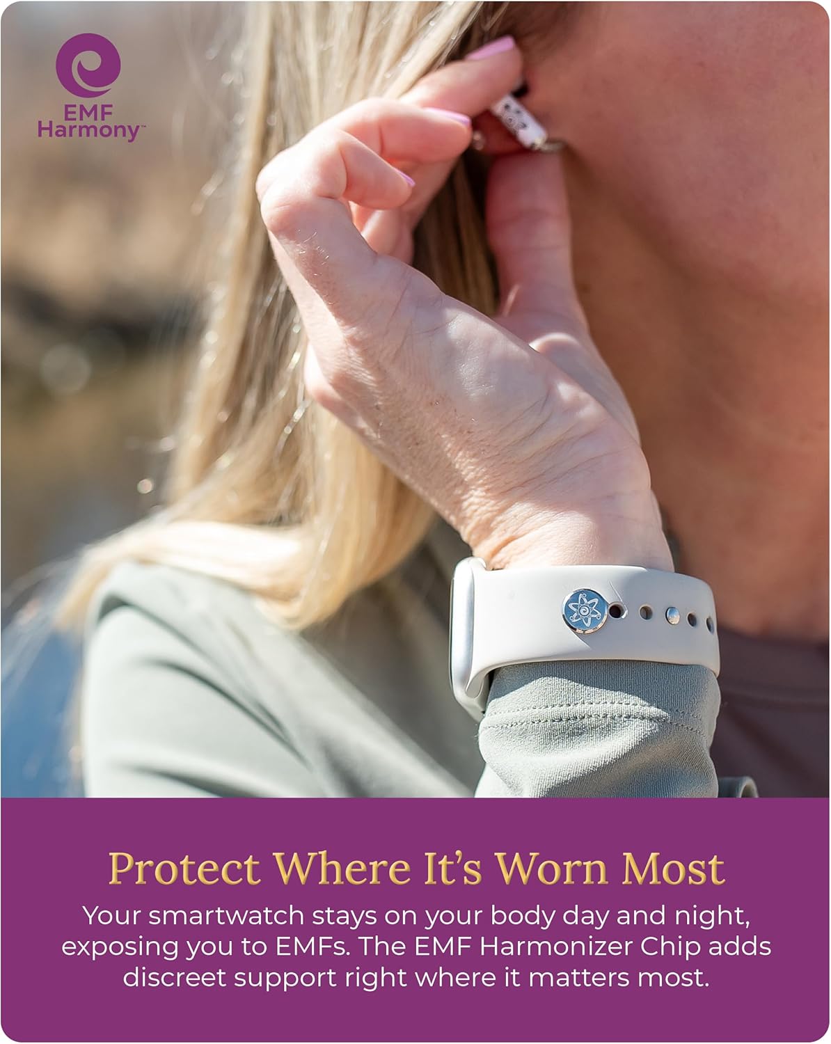 EMF Harmony Smartwatch Chip – Discreet Stainless Steel Bioresonance Rivet Accessory for Apple Watch, Garmin, Fitbit & Fitness Bands – Everyday Balance in a Wireless World - Image 3