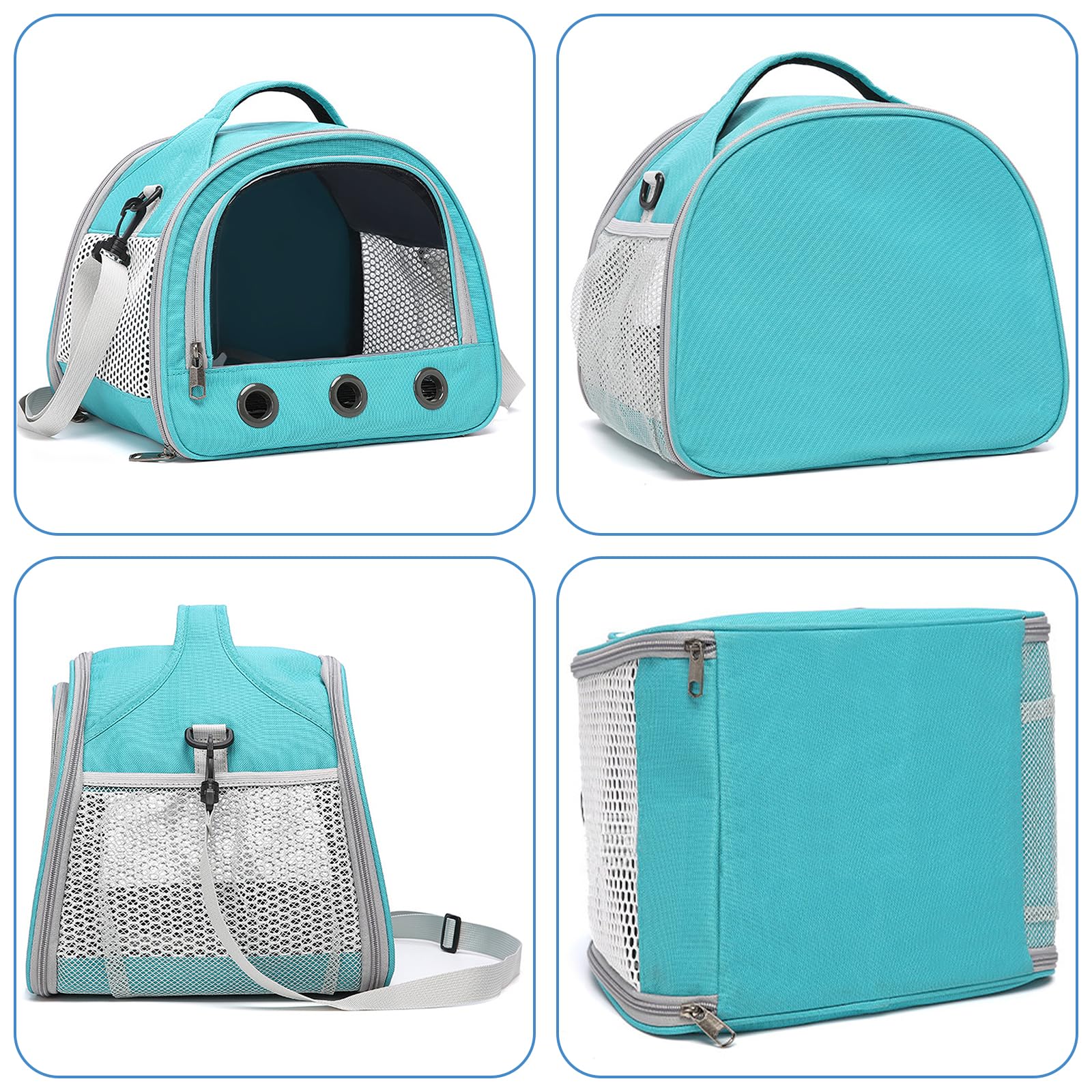 30 * 27 * 21cm Sac Transport Chat, Sac de Transport pour Chat, Respirant Et Pliable, avec Bandoulière Réglable, pour Lapins, Cobayes, Chatons