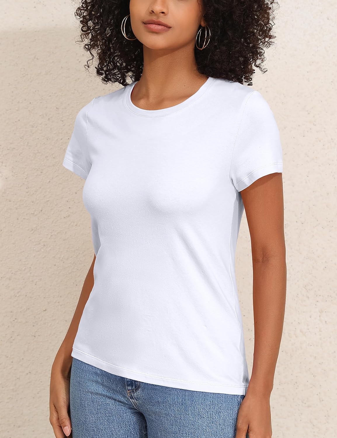 Hilor Women's Plain Cotton T Shirts Short Sleeve Crew Neck Tee Tops Loose Fit Casual Summer Tops Trendy Outfits 2026 - Image 9