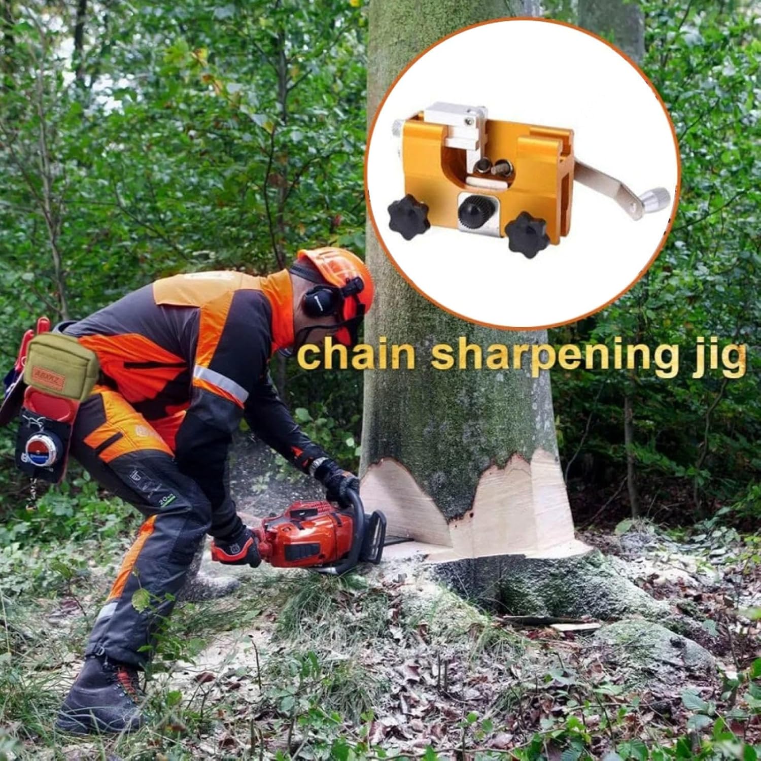 Chain Saw Sharpeners Portable Chainsaw Chain Sharpening Chainsaw Sharpening Jig Hand Crank Portable Quick Sharpening Kits for All Kinds of Chain Saws Shaperener