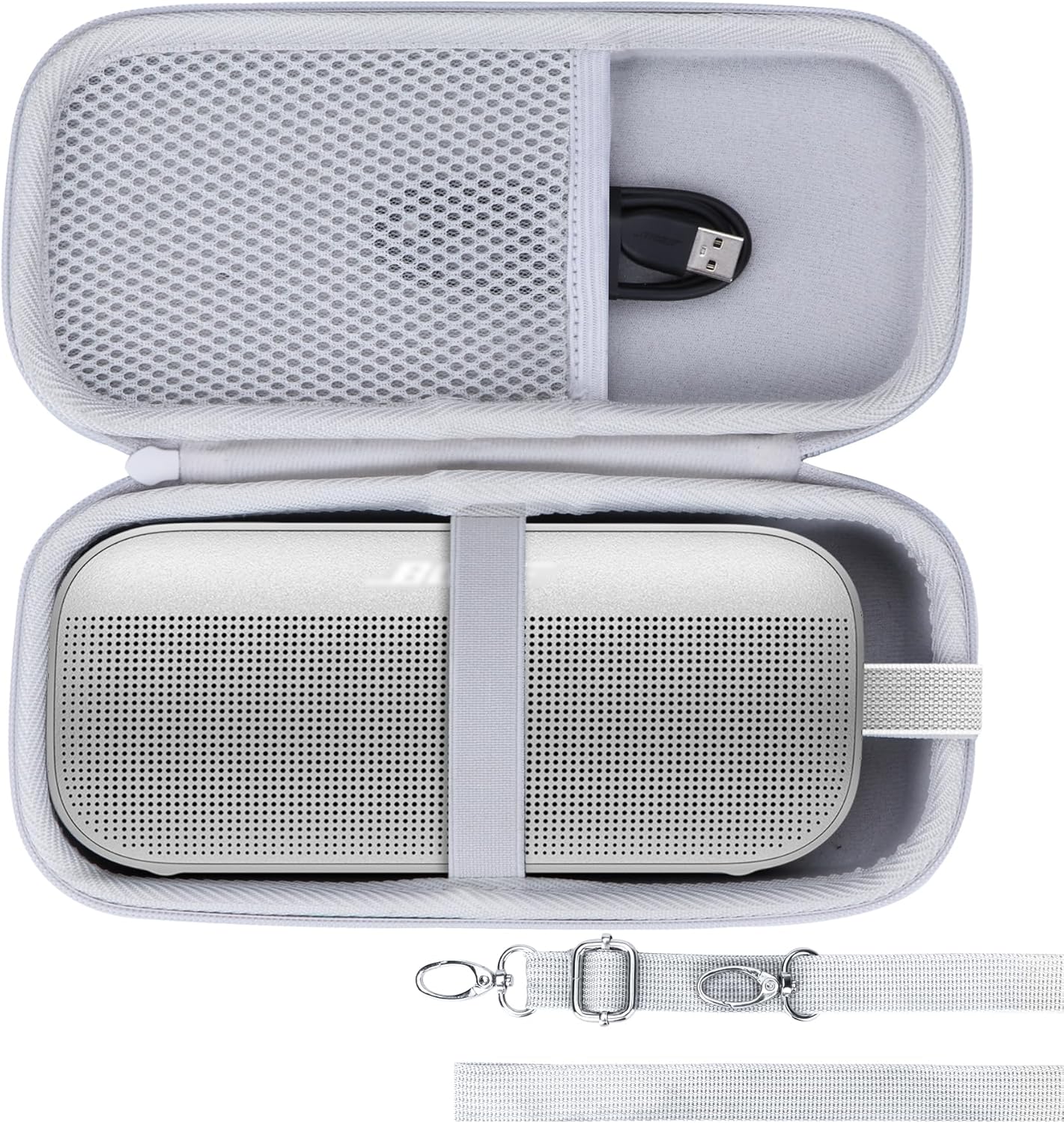 Lebakort Hard Case Compatible with Bose SoundLink Flex 2nd Gen/Bose SoundLink Flex Portable Speaker, Off White Case